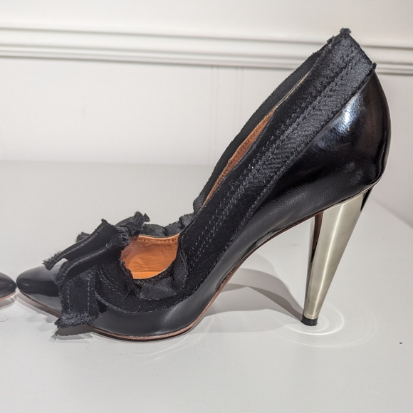 Lanvin for H&M black ribbon bow patent leather heels - size 38 - Picture 8 of 12